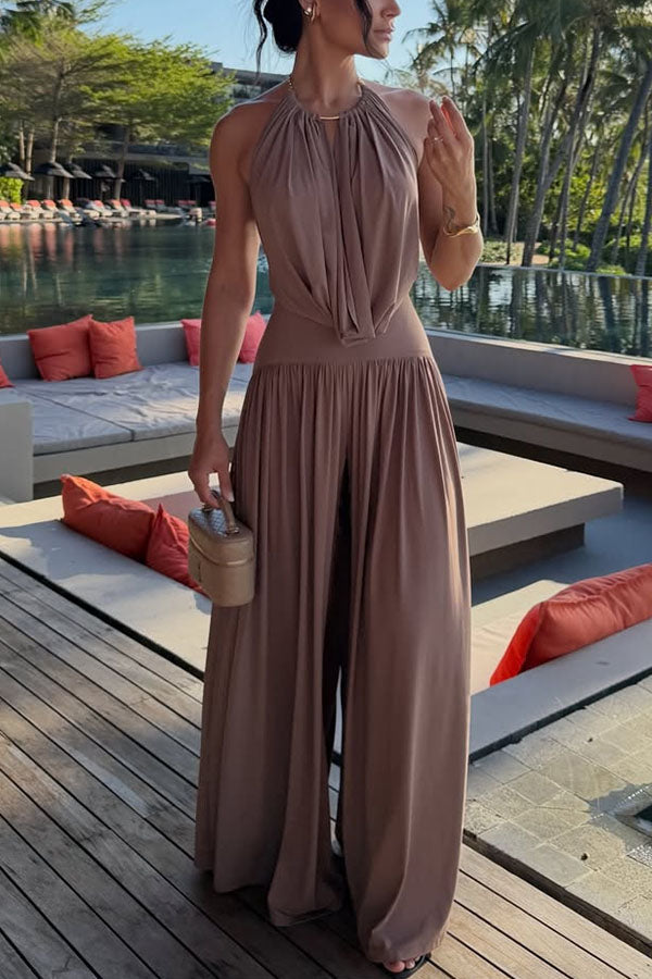 Valerisse Draped Halter Maxi Dress