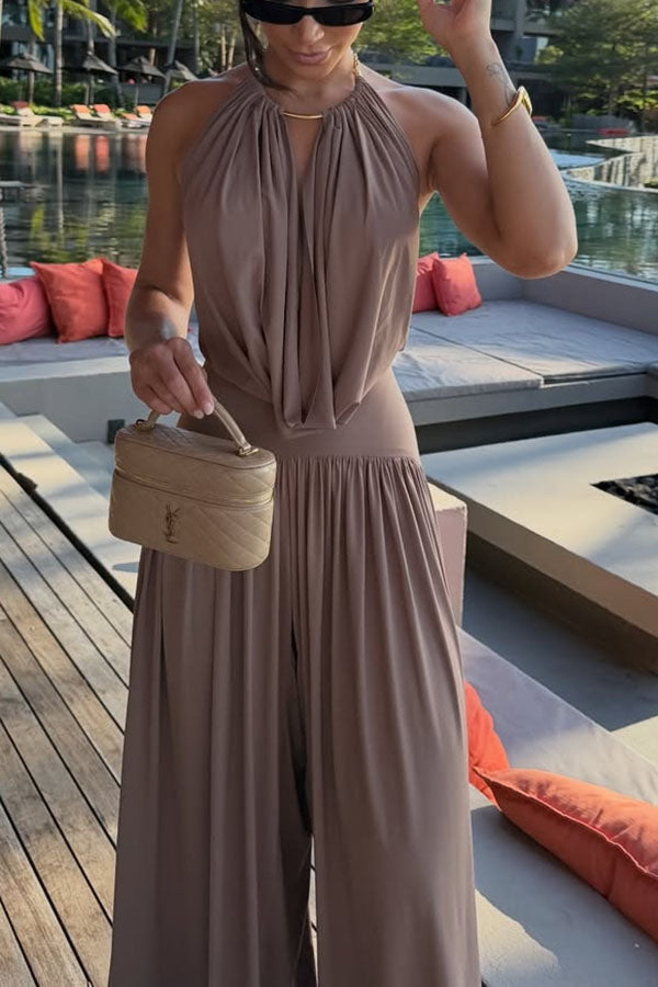 Valerisse Draped Halter Maxi Dress