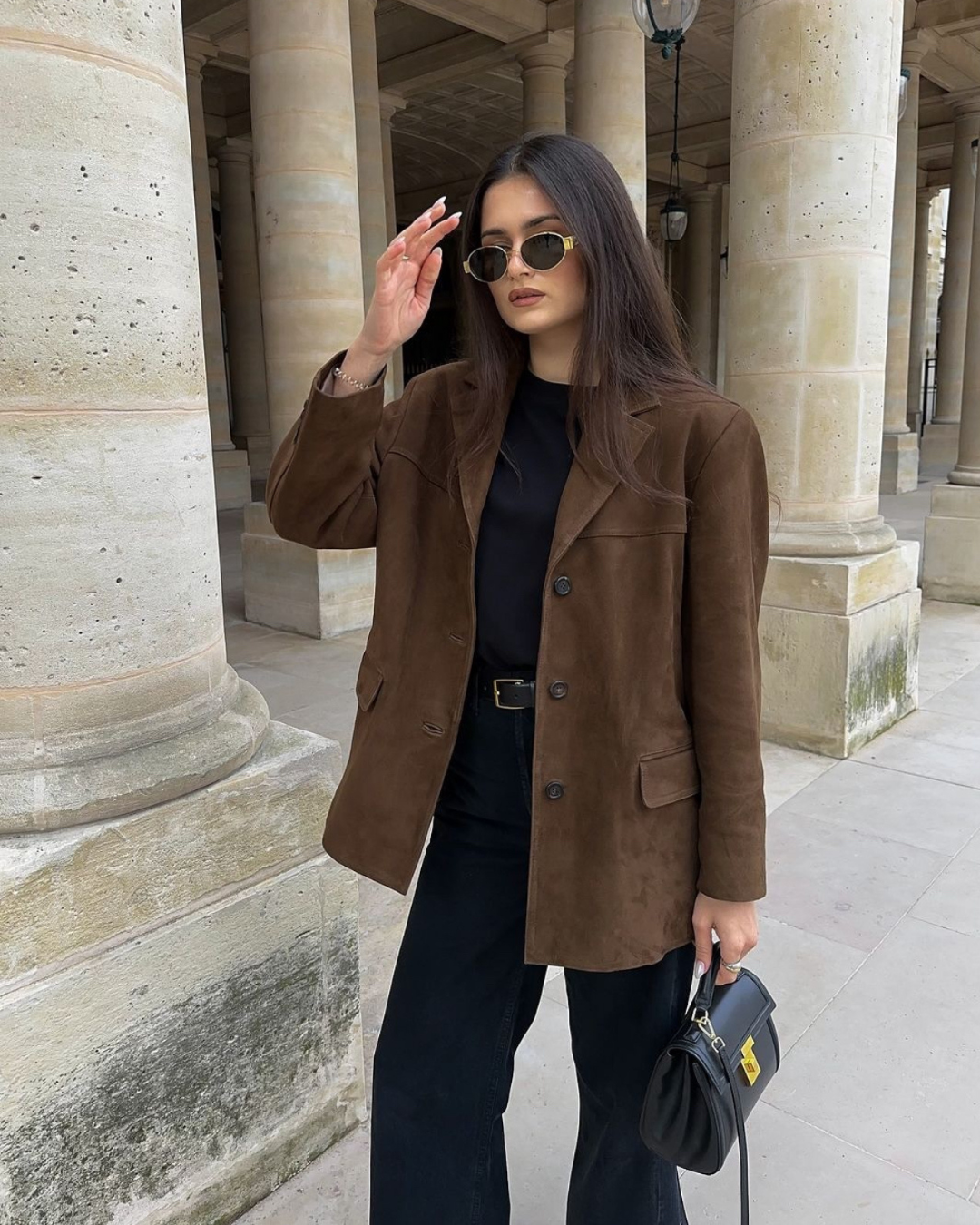 Valerisse Oversized Faux Suede Tailored Blazer