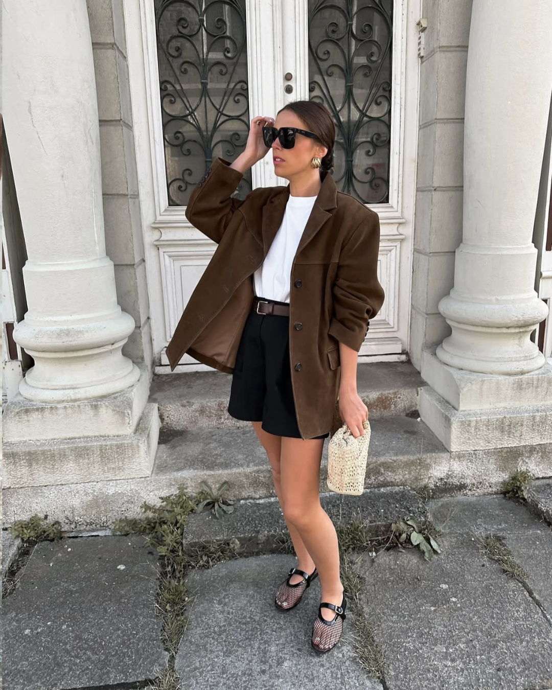 Valerisse Oversized Faux Suede Tailored Blazer