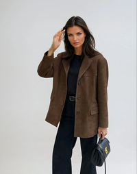 Valerisse Oversized Faux Suede Tailored Blazer