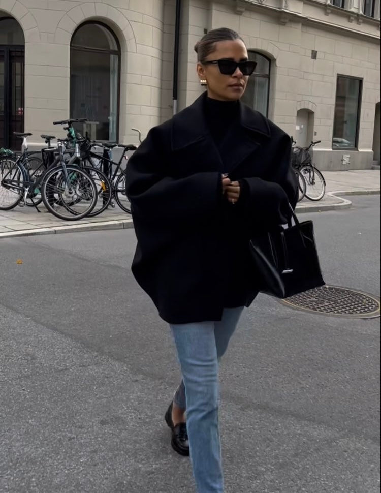 Valerisse Oversized Wool-Blend Pea Coat