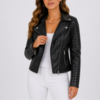 Valerisse Quilted Biker Leather Jacket