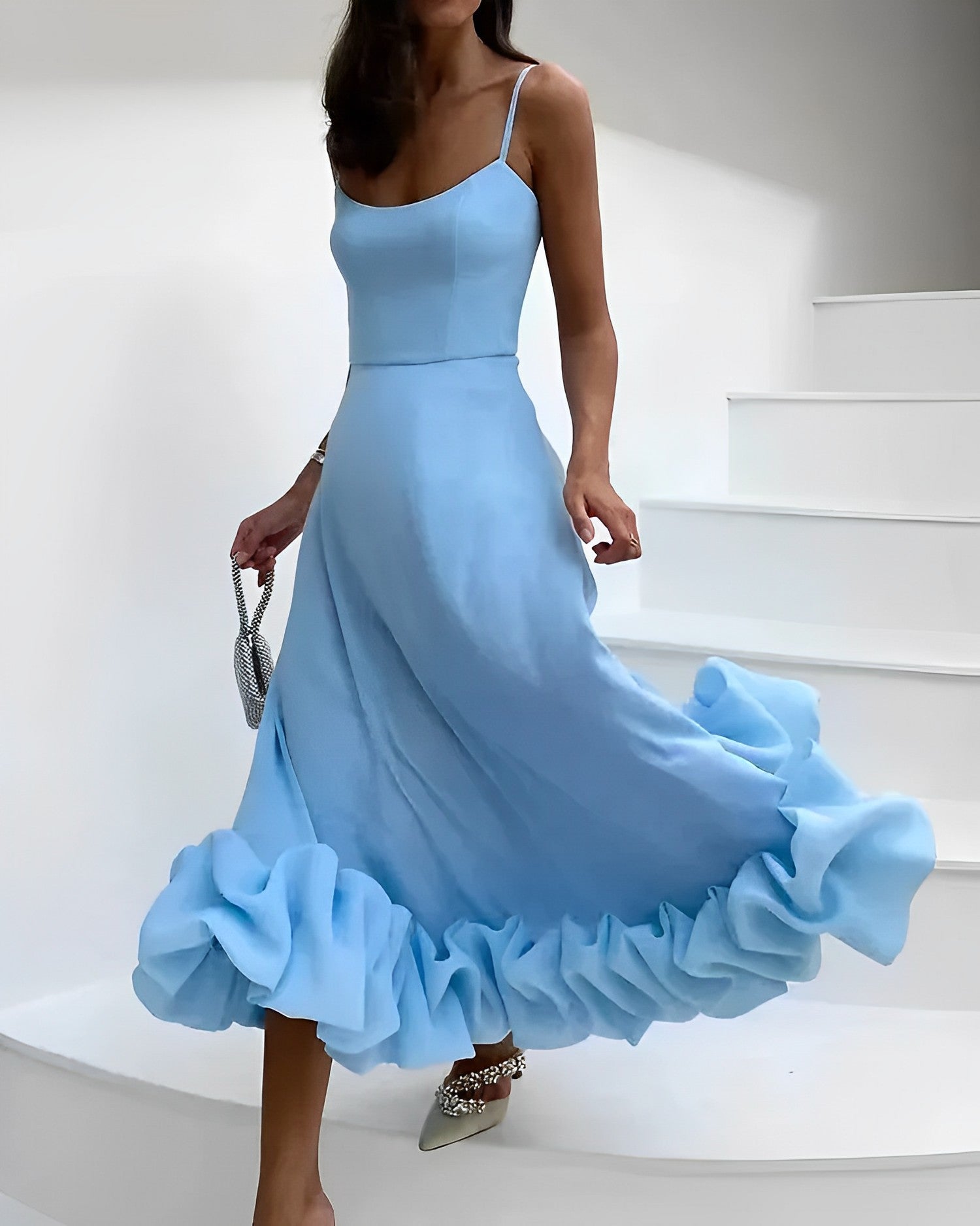 Valerisse Sculpted Strap Midi Dress