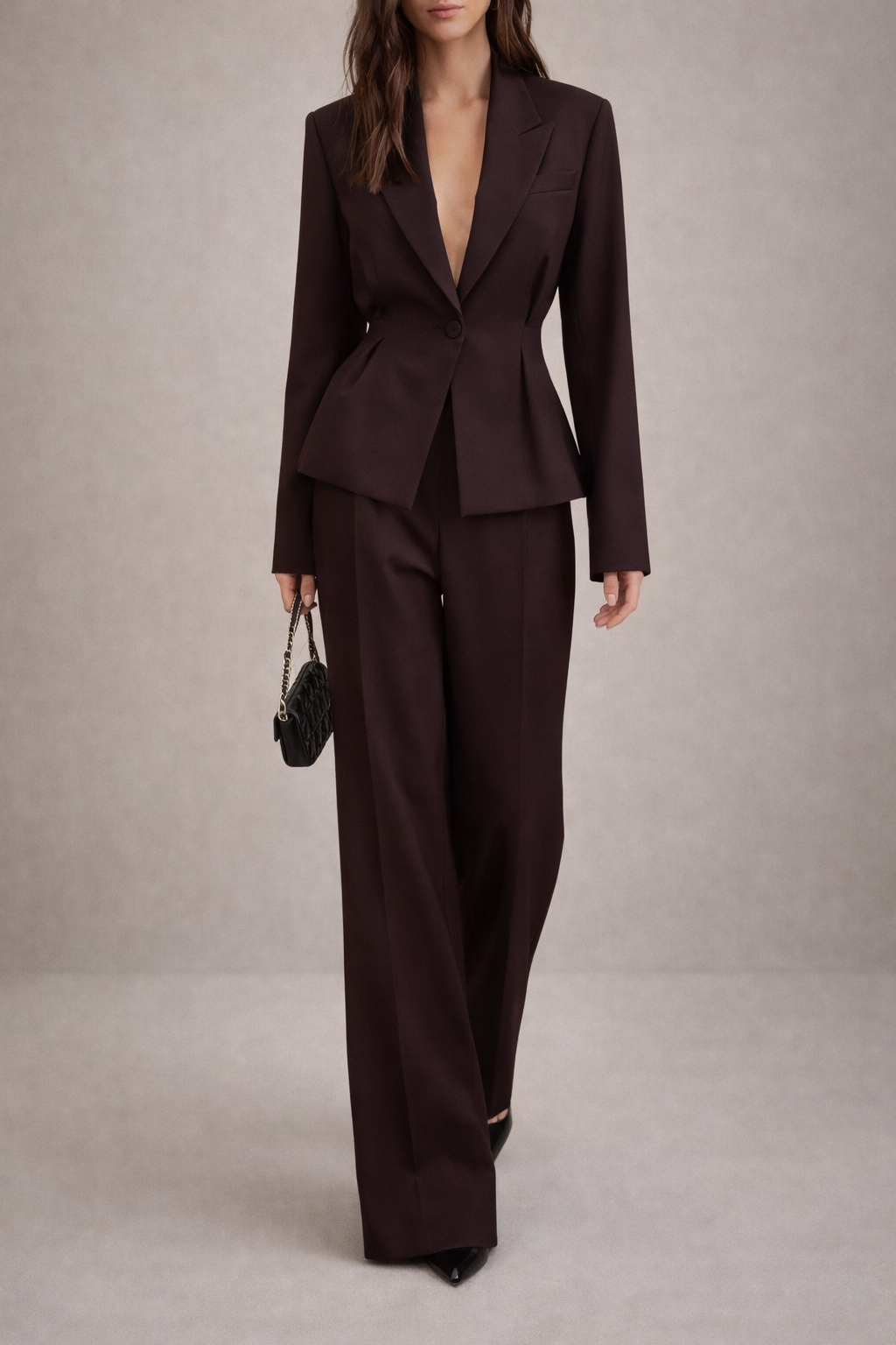 Veloura Tailored Blazer Wide Leg Pants Set