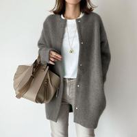 Vesper Fluffy Snap-Front Longline Cardigan