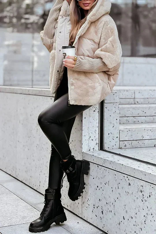 Vespera Faux-Fur Panel Insulated Winter Puffer Jacket