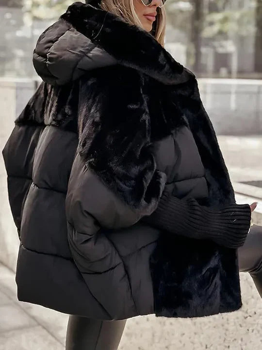Vespera Faux-Fur Panel Insulated Winter Puffer Jacket