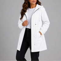 Vespera Hooded Drawstring Lightweight Rain Parka
