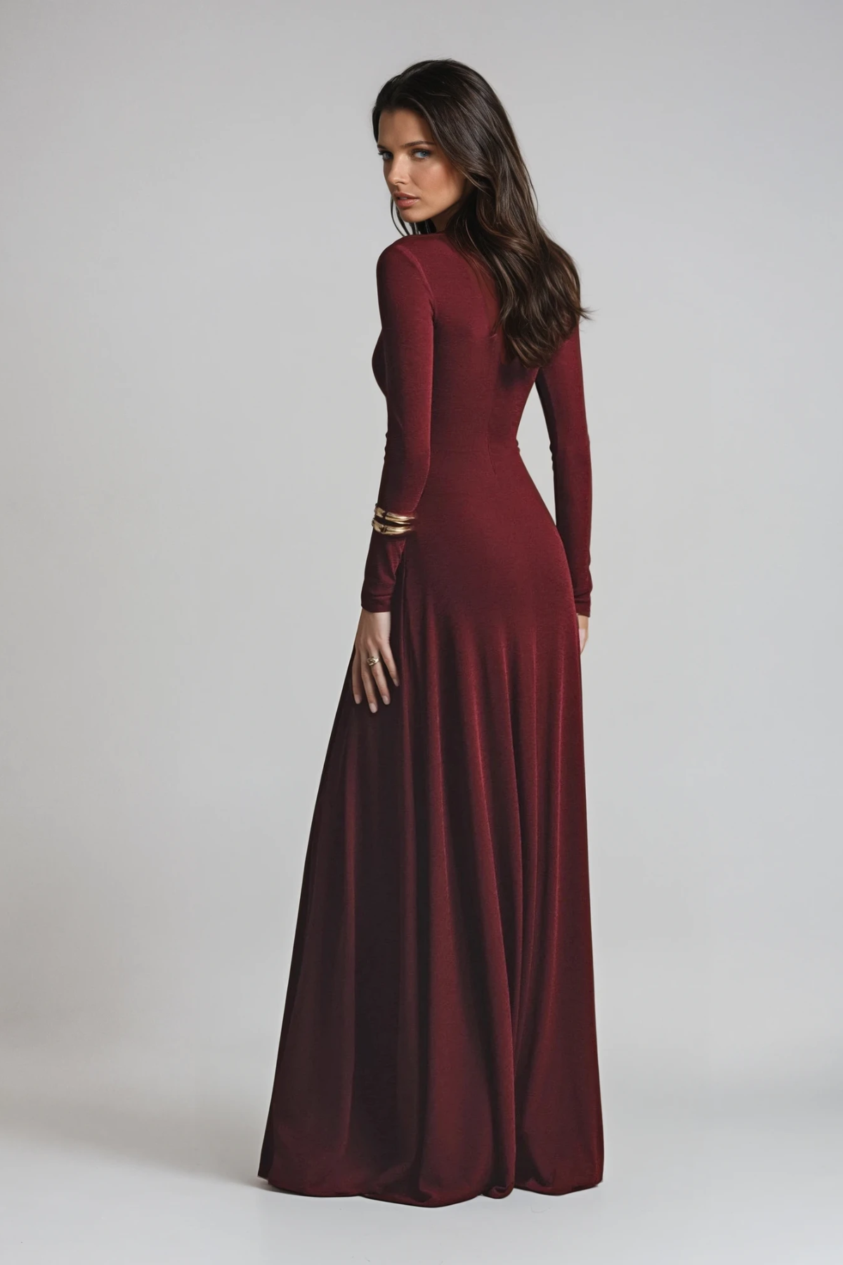Victoria Asymmetric Ruched Evening Maxi Dress
