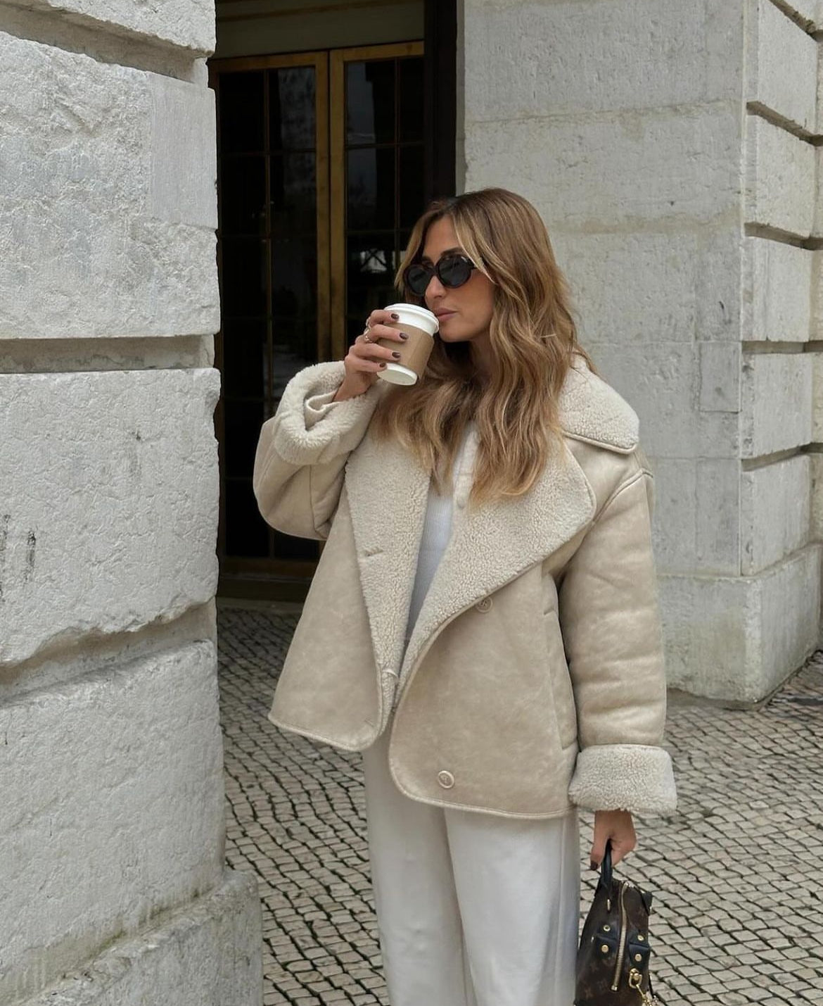 Victoria Shearling-Lined Vintage Leather Jacket