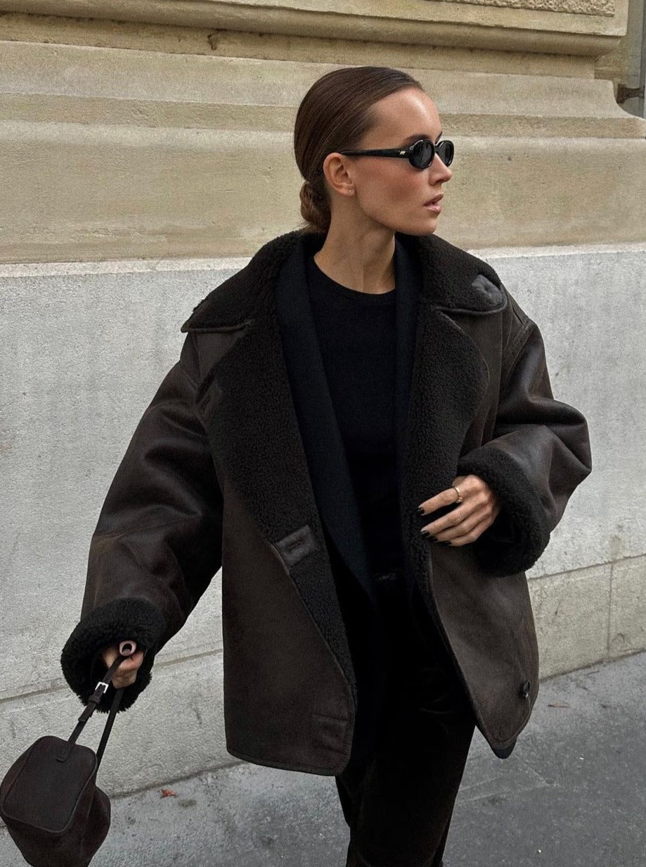 Victoria Shearling-Lined Vintage Leather Jacket