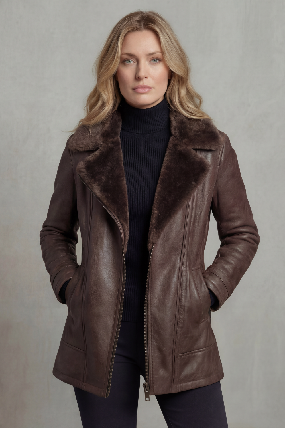 Wynne Shearling-Lined Leather Jacket