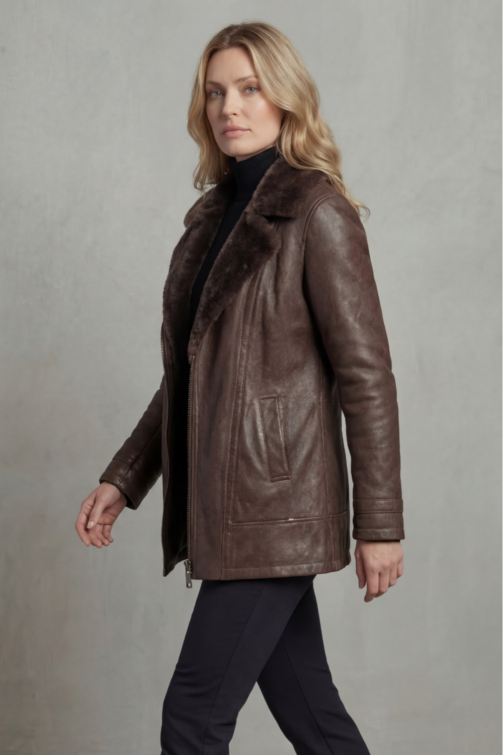 Wynne Shearling-Lined Leather Jacket