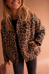 Zora Leopard-Print Wool-Blend Bomber Jacket