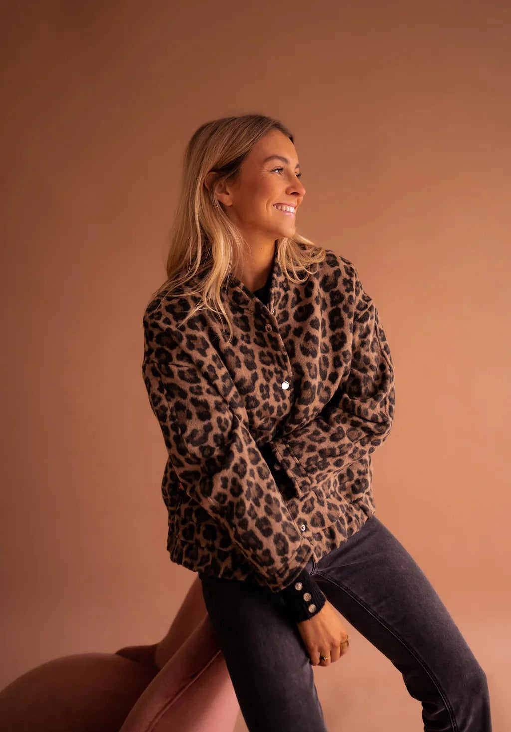 Zora Leopard-Print Wool-Blend Bomber Jacket