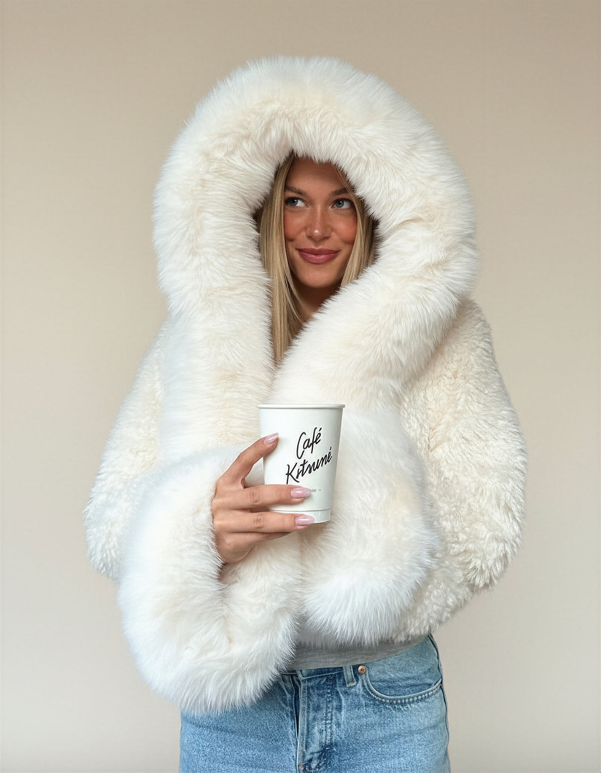 Nora Hooded Faux Fur Jacket