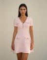 Liana Textured Pink Mini Dress