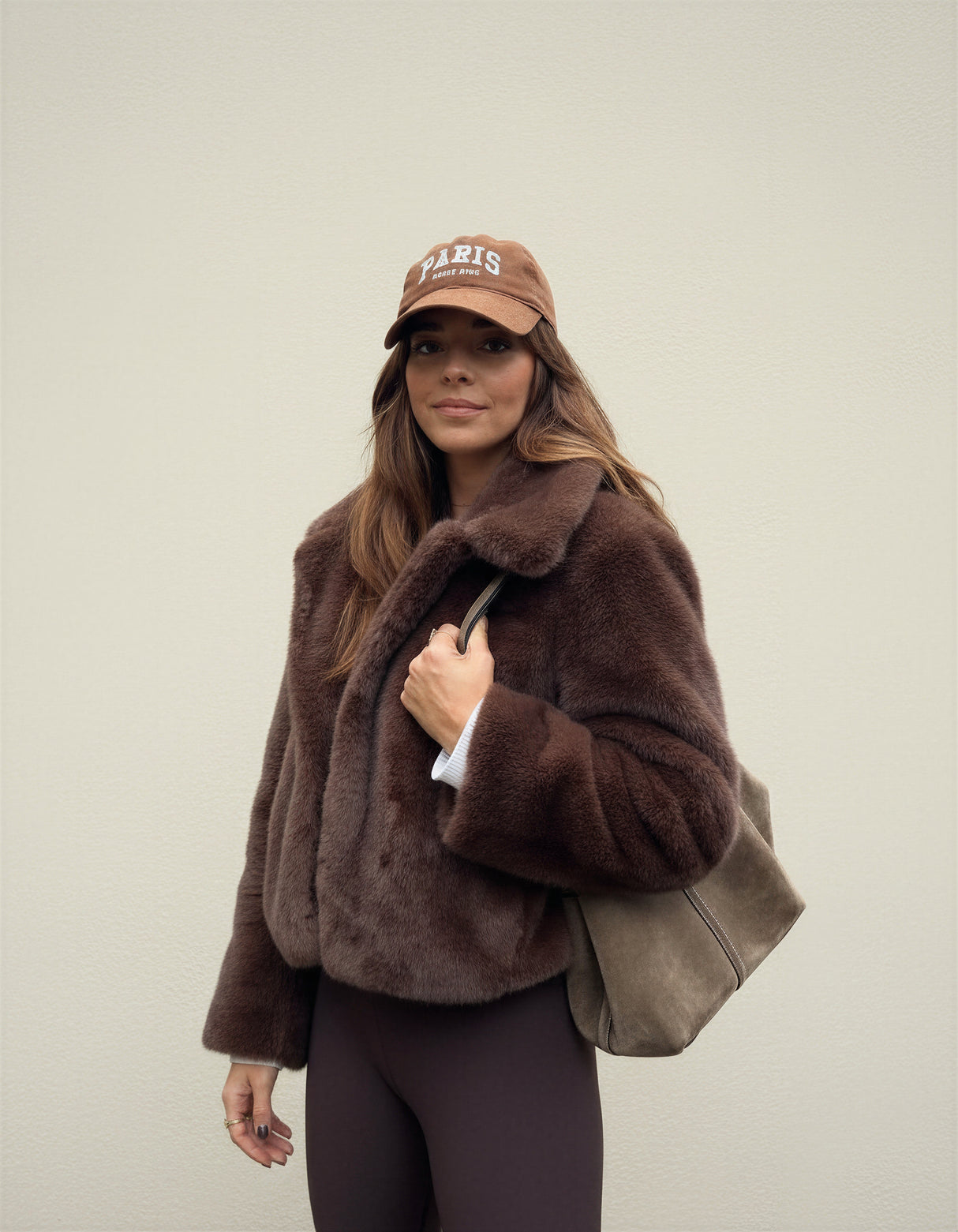 Mila Short Faux Fur Brown Jacket