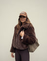 Mila Short Faux Fur Brown Jacket