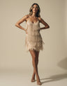 Marvelle Luxe Feather Evening Dress