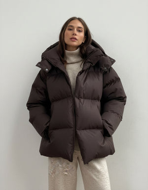 Women's Oversized Detachable Hood Puffer Jacket